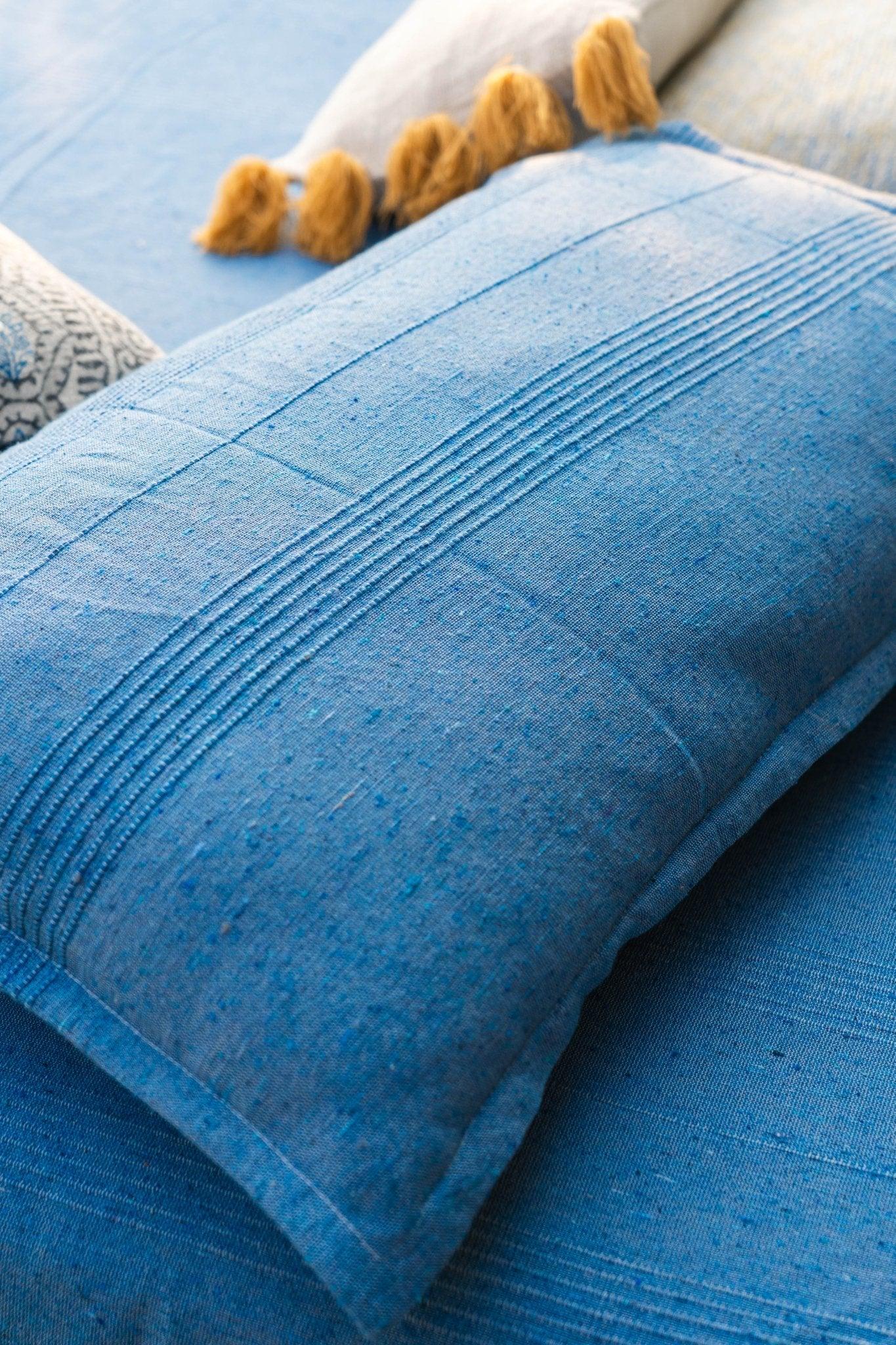 Indigo Cotton Bedspread With Pillow Covers