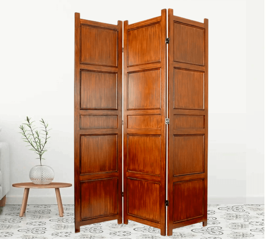 Folding Room Partition with Mango Wood & MDF Jali