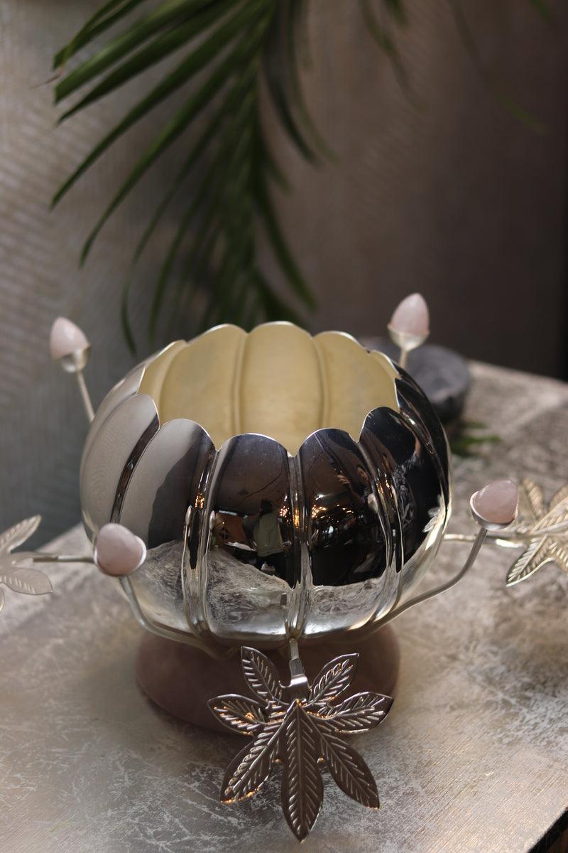 Flower Bowl center piece With pink stone