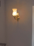 Traditional Meena Aluminium Single Light Wall Sconce with Golden Etched Glasses