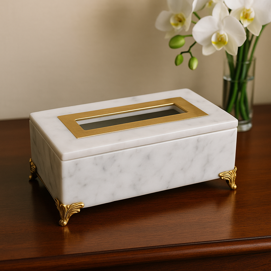 Marbella – Luxe Marble Tissue Box