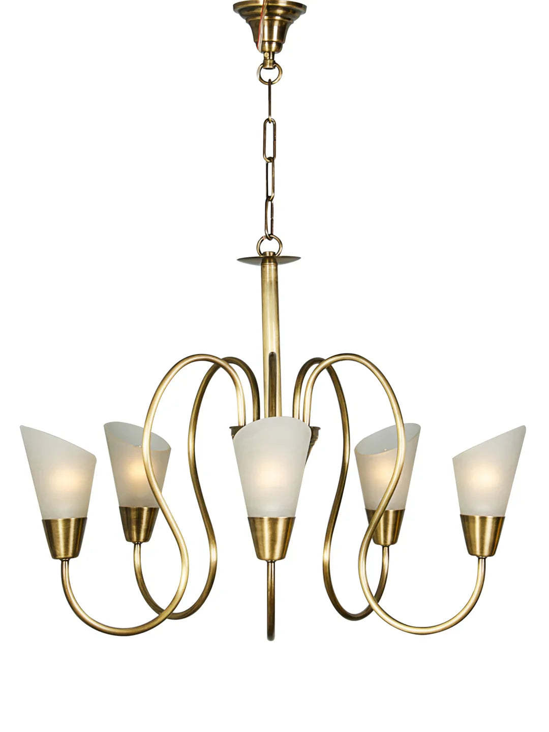 Modern Cone Antique Brass Chandelier