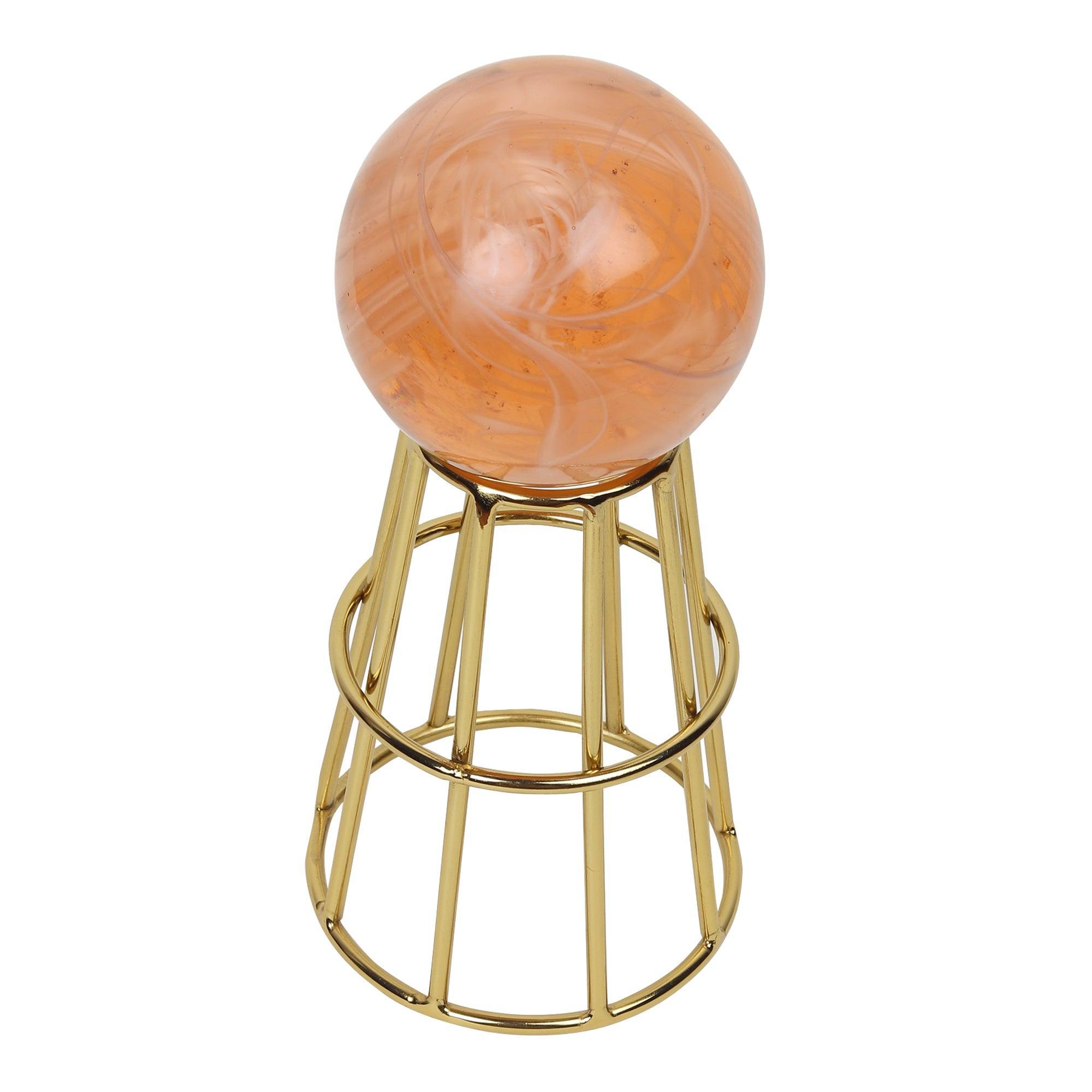 Unique Crystal Orb's Pedestal Ball Showpiece | Designer Home Decor Item for Living Room