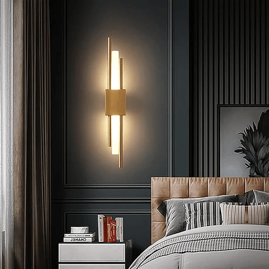 Modern LED Wall Lamp for Bedroom & Living Room | Gold Wall Sconce with Acrylic Shade