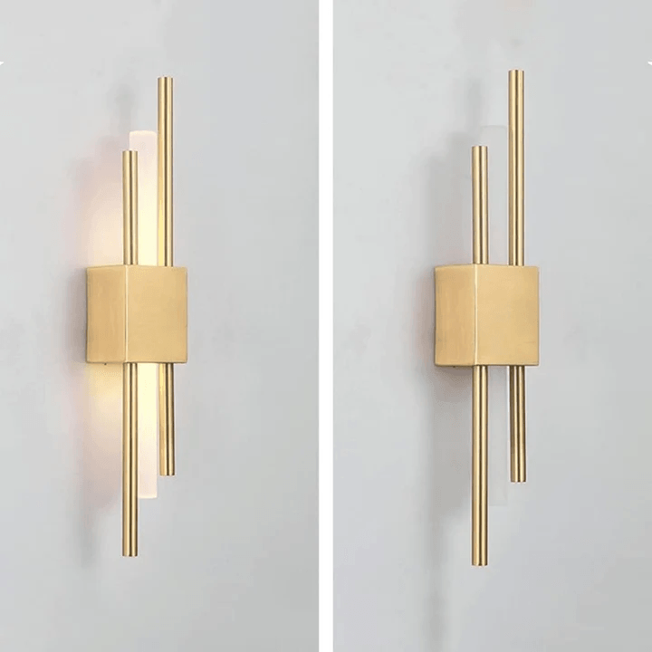Modern LED Wall Lamp for Bedroom & Living Room | Gold Wall Sconce with Acrylic Shade