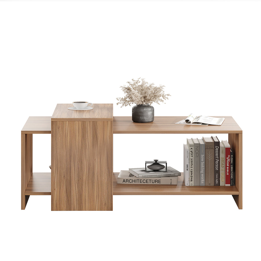 Coffee Table for Living Room with Storage Shelf - Blueten