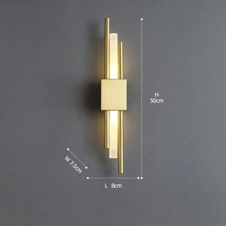 Modern LED Wall Lamp for Bedroom & Living Room | Gold Wall Sconce with Acrylic Shade