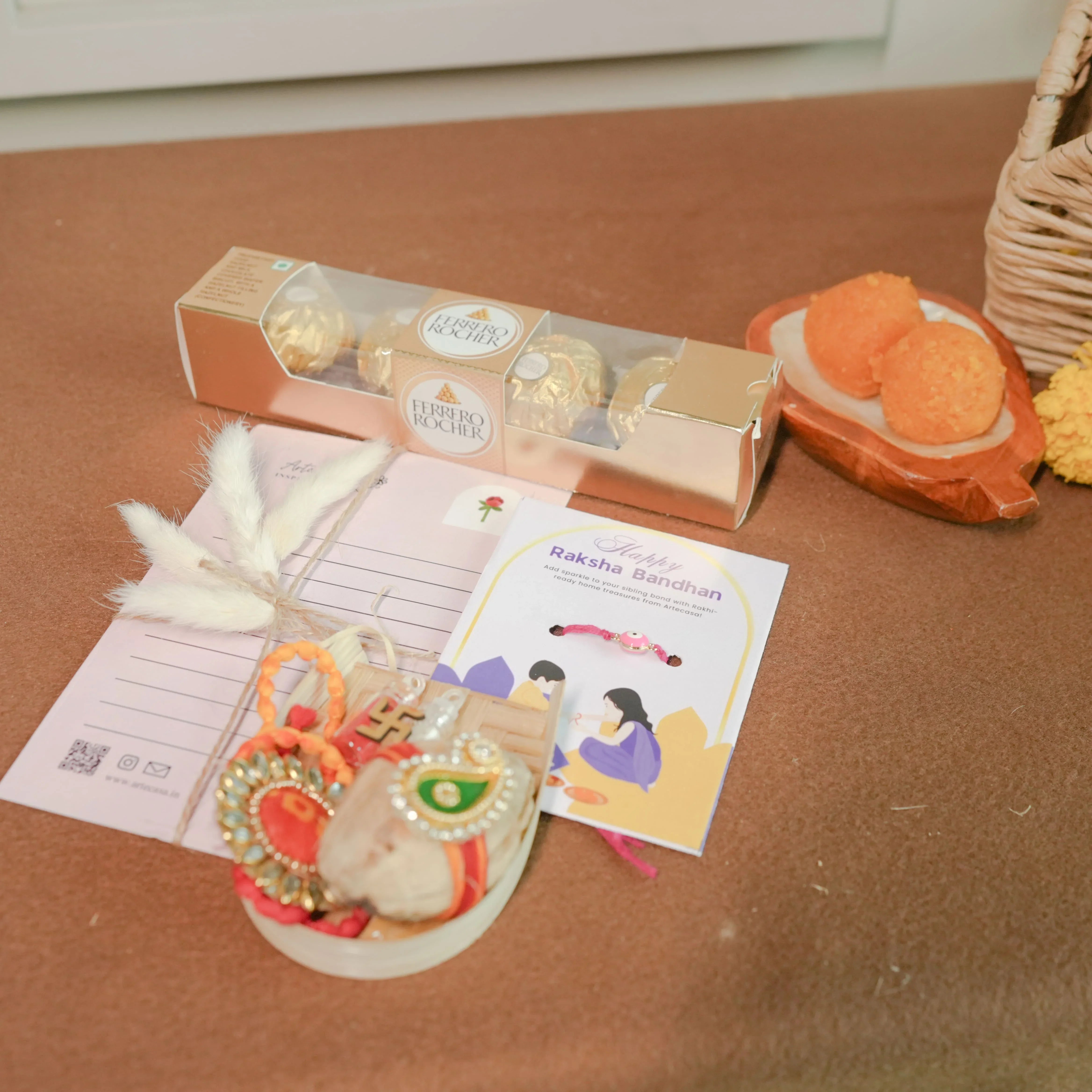 Rakhi Gift Hamper for Sister | Rakshabandhan Gift Set with Mug, Plate & Chocolates