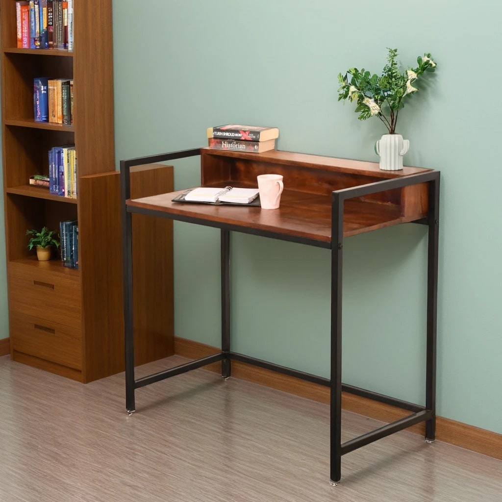 Minicoy Compact Acacia Wood Study Table | Minimalist Work Desk for Home & Office
