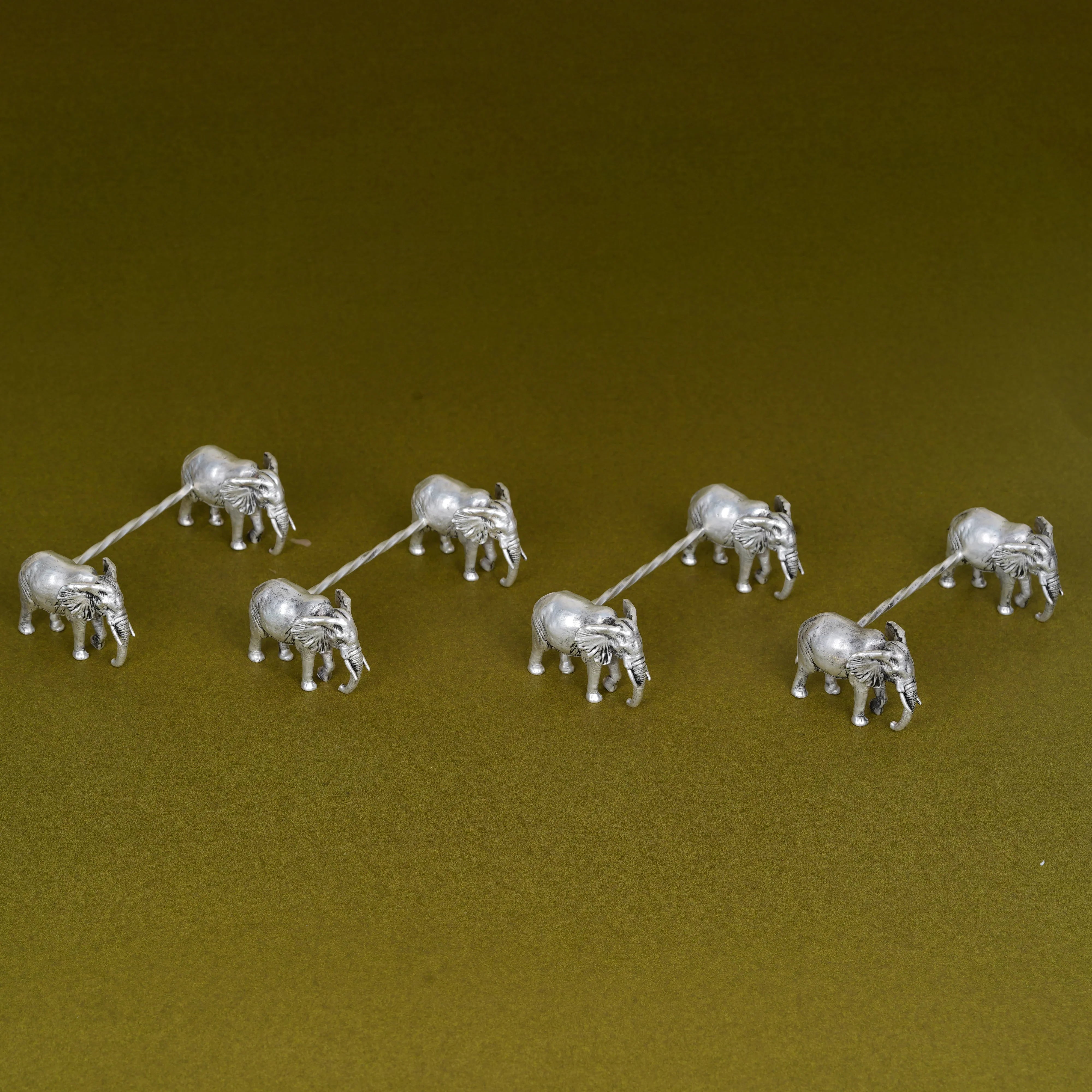 Silver Elephant Facing Front Spoon Rest