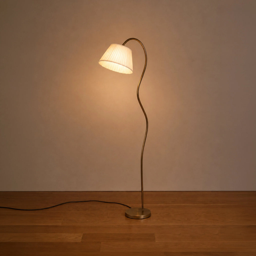 Kaze Designer Floor Lamp | Modern Antique Brass Standing Floor Lamp for Living Room