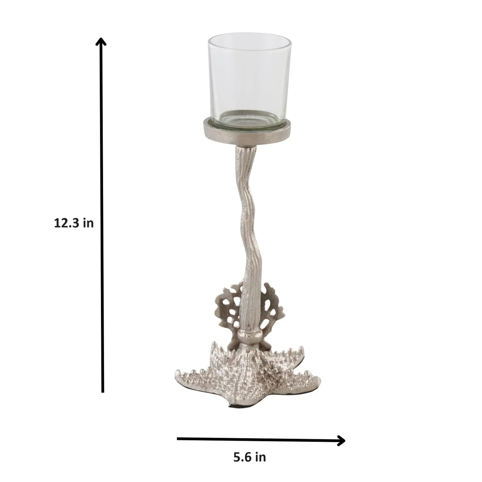 Silver Starfish Nautical Candle Holder