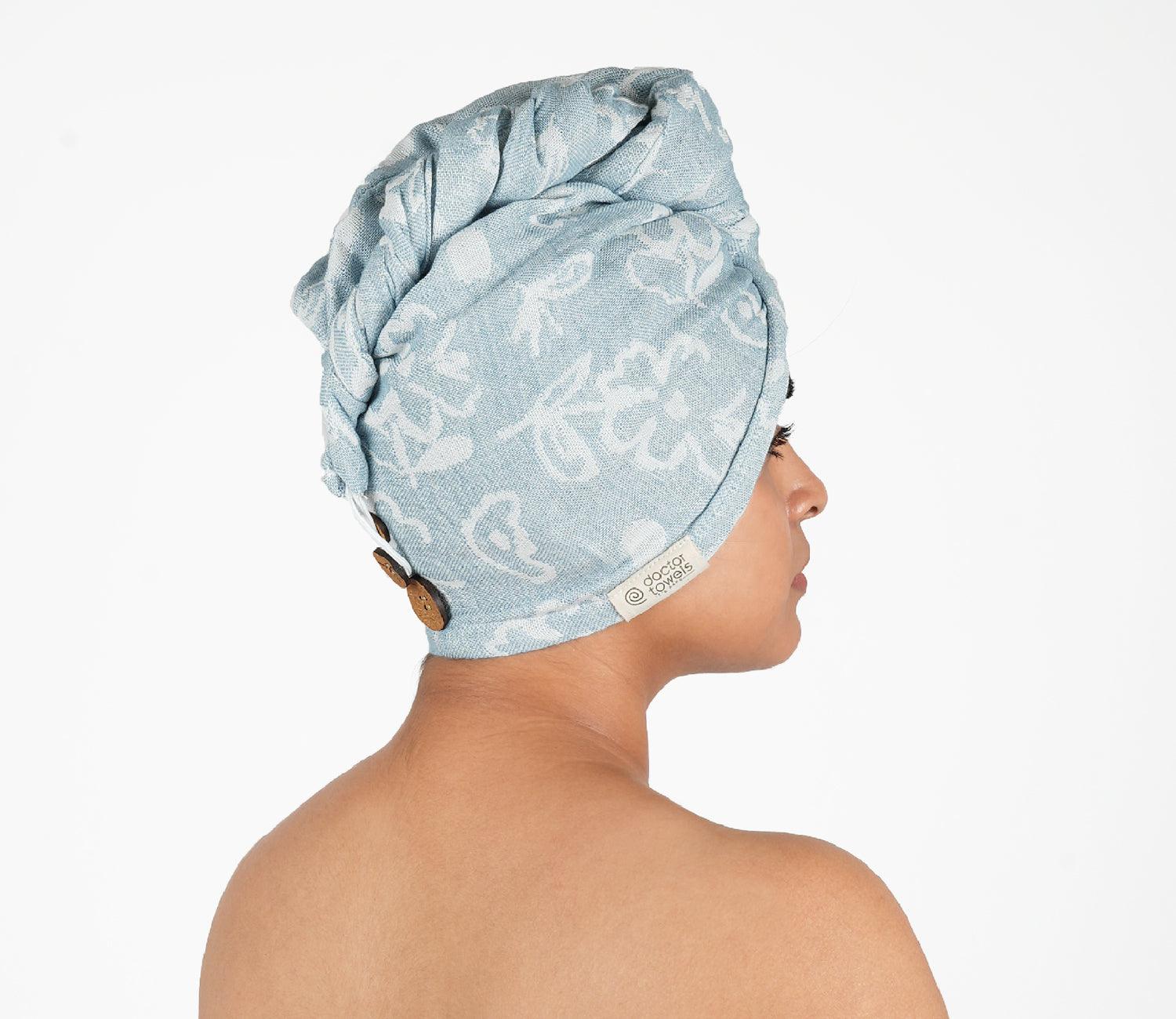 Banana Jacquard Floral Hair Towel Pack of 1