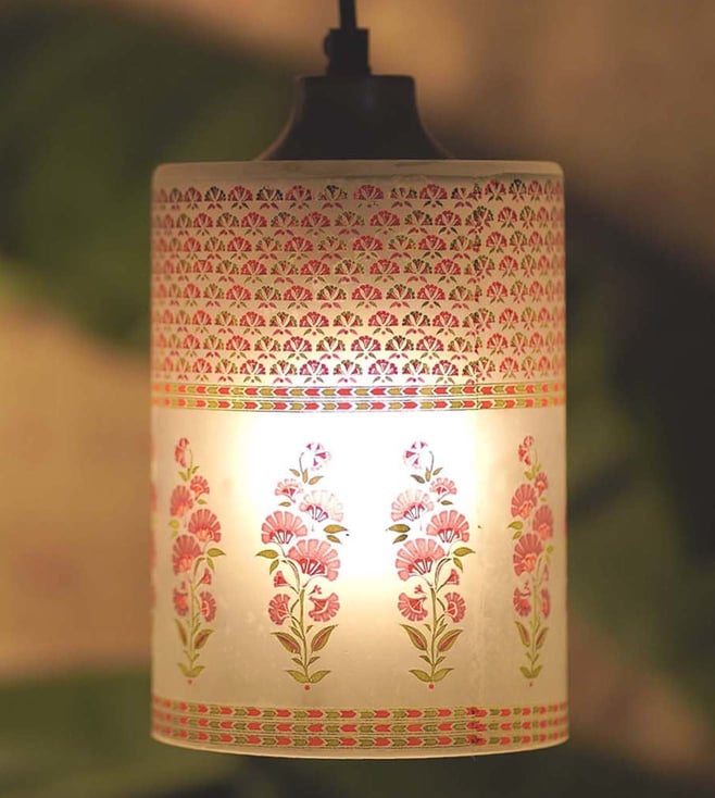 Kesar Minimal Glass Hanging Lamp | Decorative Pendant Light For Home Decor