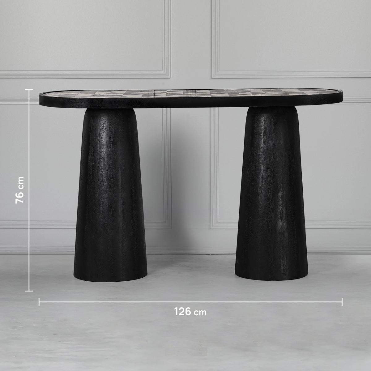 Ebony Geo Inlay Console