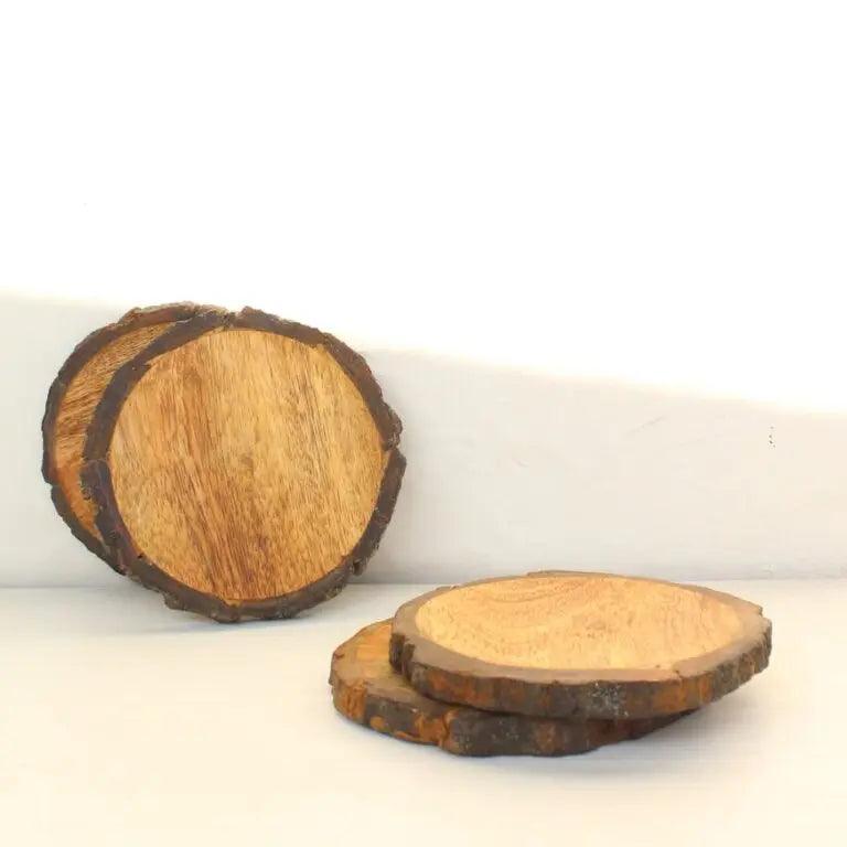 Bark Coasters (Set of 4) |  Wood