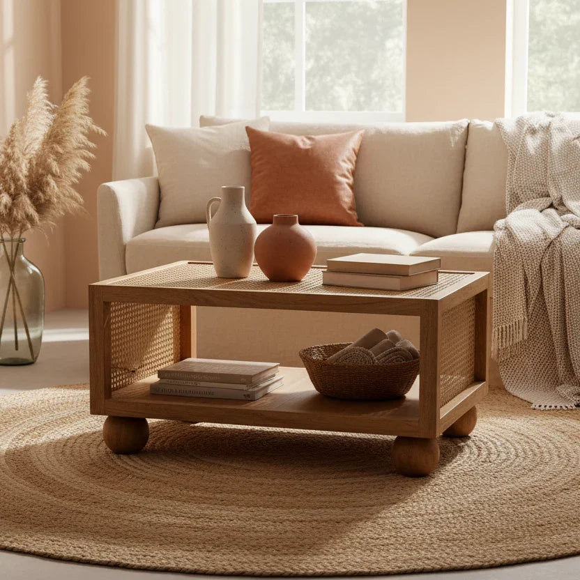 Larissa Solid Mango Wood Coffee Table | Center Table for Living Room