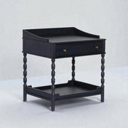Tork Teak Wood Black Stained Bedside