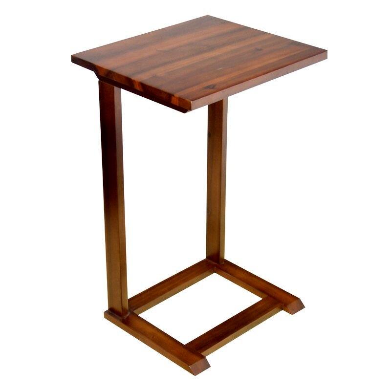 Ello Sheesham End Table | Wooden Side Table for Living Room | Small Corner Table