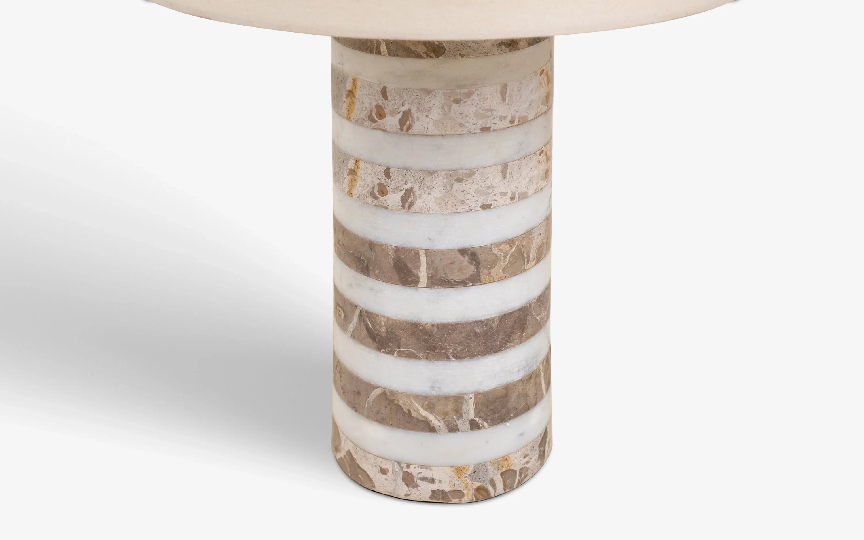 Marbella cyclinder Table Lamp | Marble, mild steel and cotton fabric shade