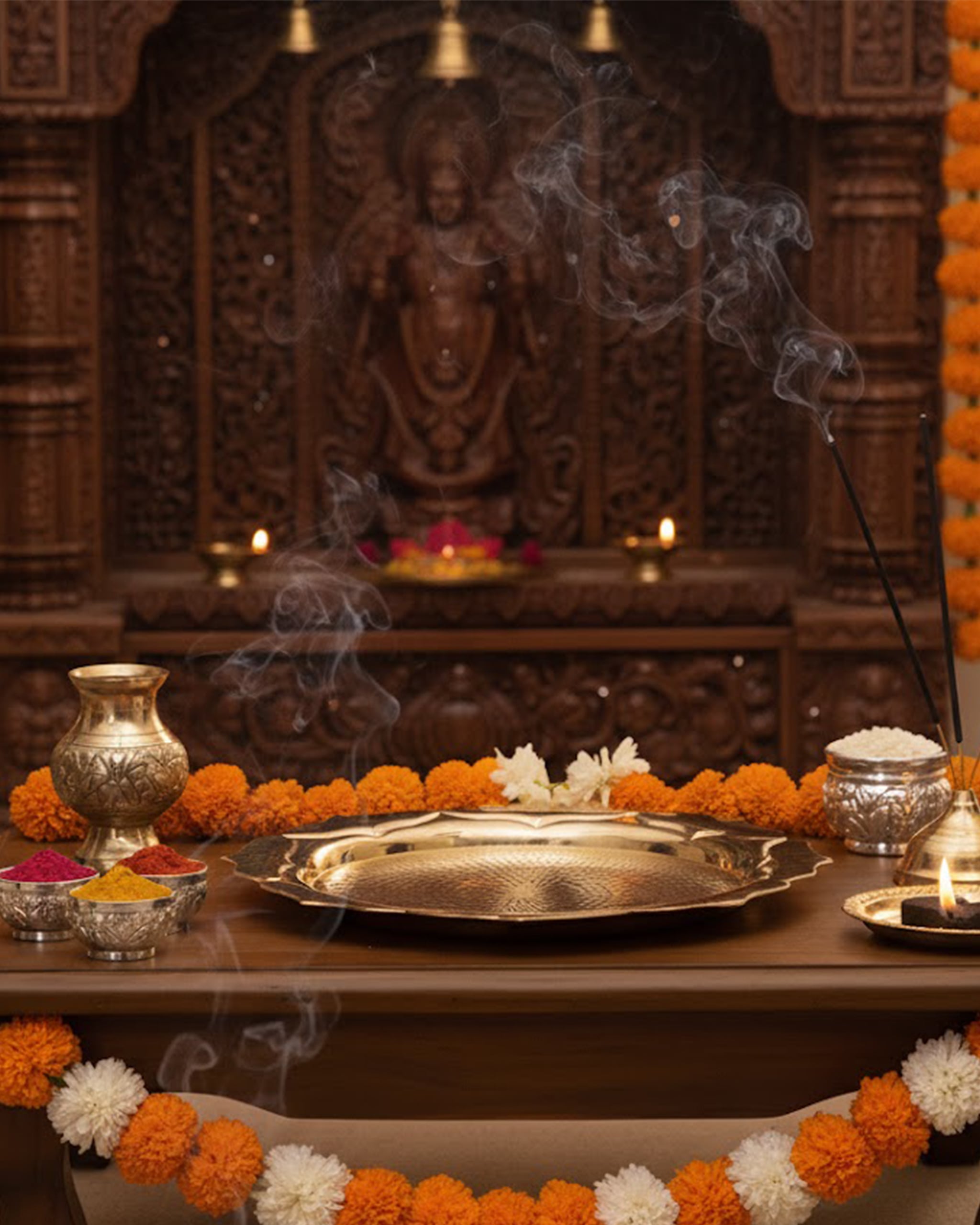 Pooja Thaal | Brass Gold