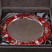 Red Meena round Tray