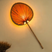 Handcrafted Palm Leaf Wall Light - Natural Tropical Lampshade