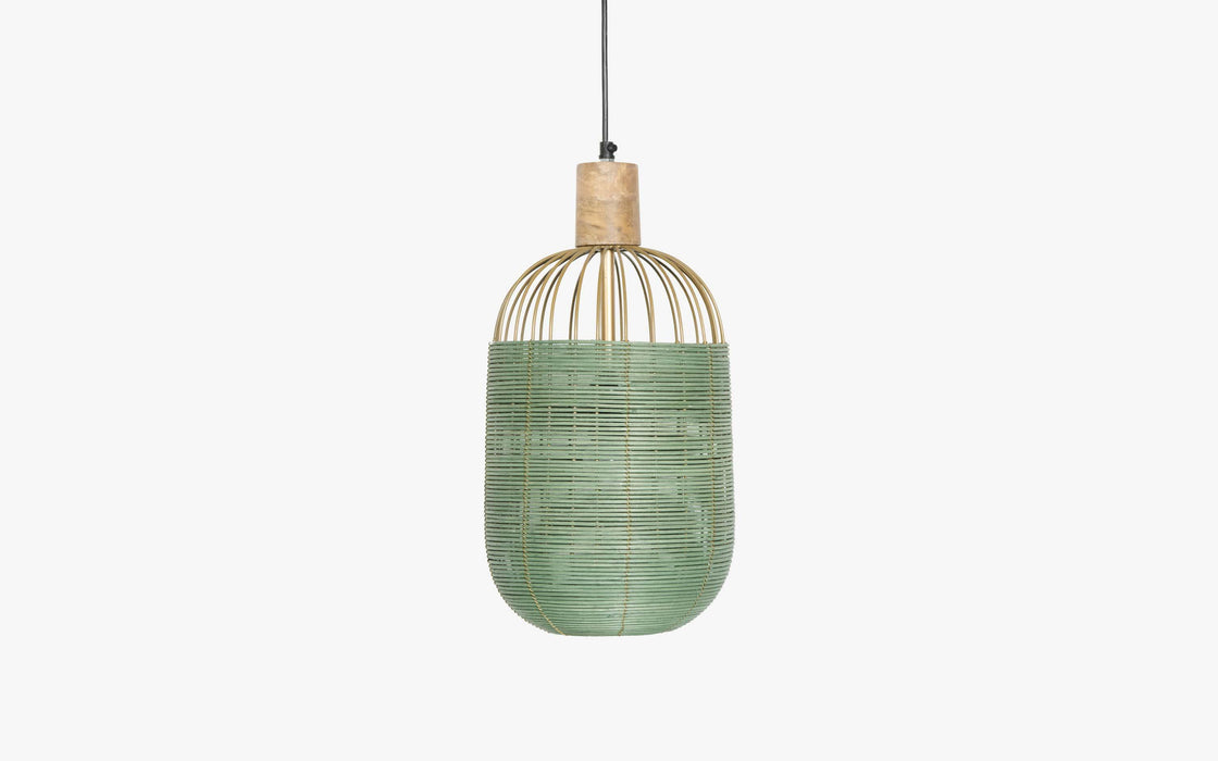 Henka Green Hanging Lamp Tall | Green Pendant Ceiling Lights