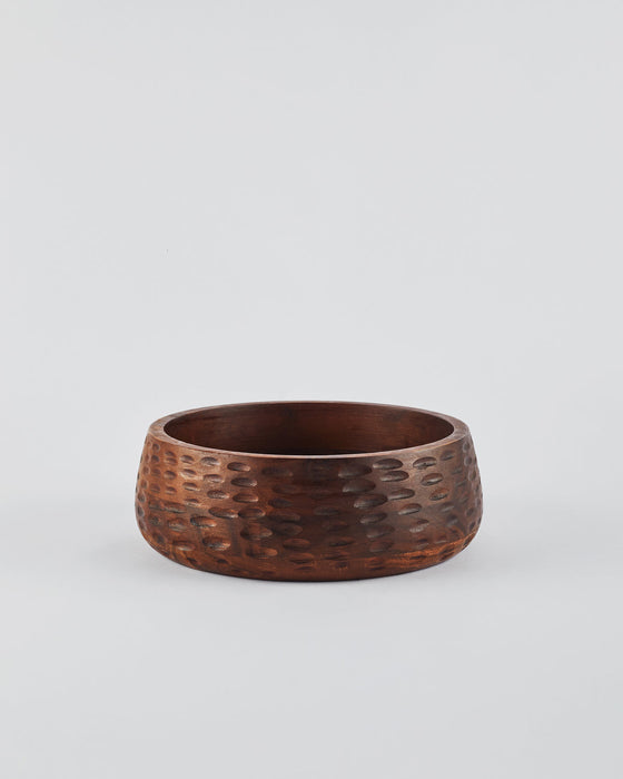 Wooden Fruit Bowl | Handcrafted Rustic Serving Bowl & Basket