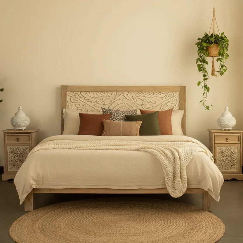 Novel Carved Wooden Bed