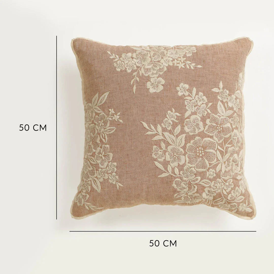 Ximena Floral Embroidered Cushion Cover