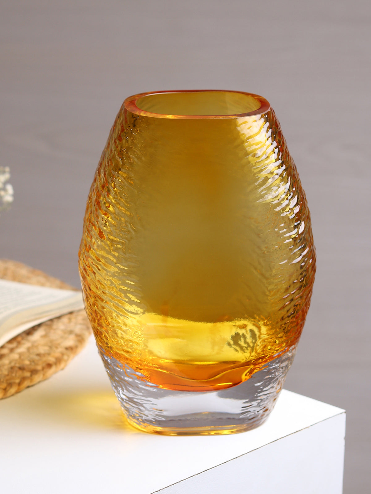 Solara Amber Crystal Vase