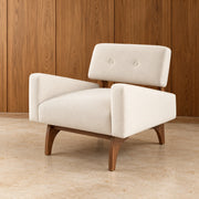 Elric Teak Wood & Fabric Upholstery Armchair