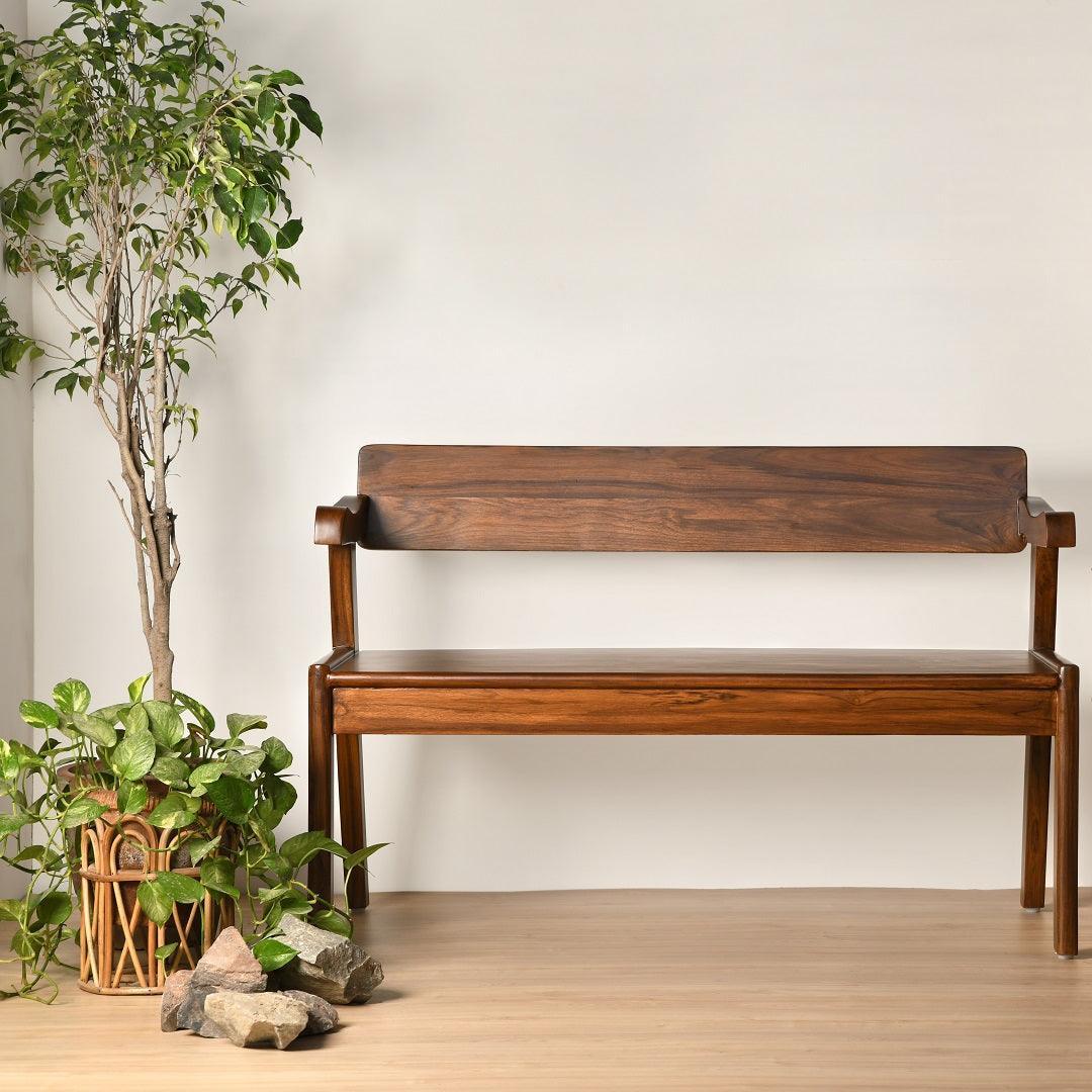 Mid Century Teak Wooden Bench | Elegant & Timeless Teak Seating Bench