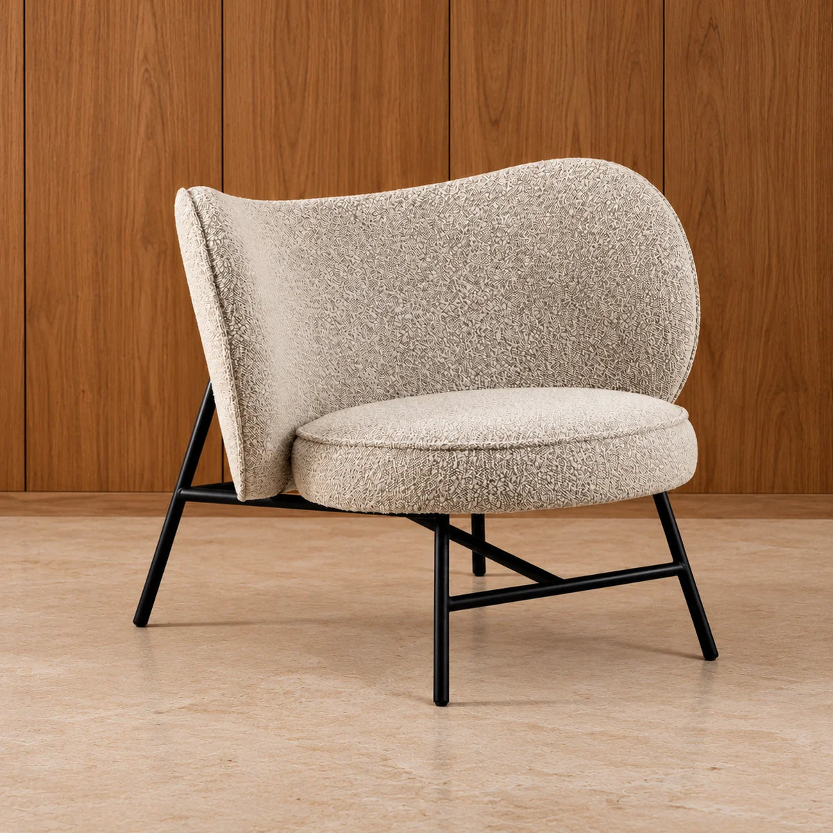 Armore Metal Legs & Fabric Upholstery Armchair