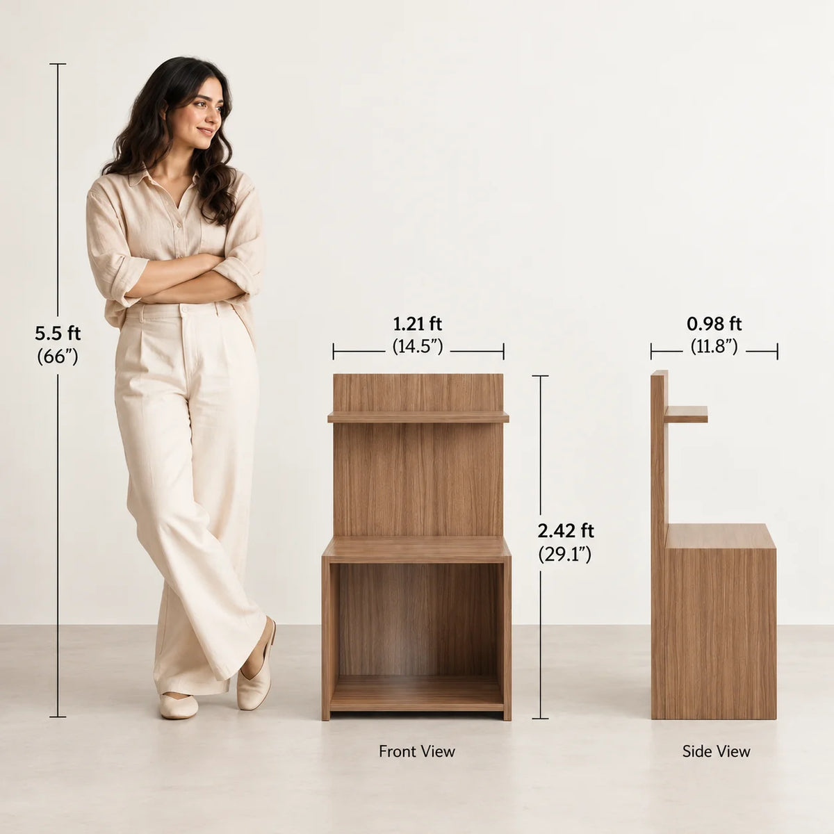 Bedside Table with Drawer and Shelf – Witty