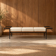 Arqelon Metal Bench With Fabric Upholstery Bench