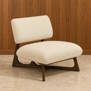Arco Solid Teak Wood & Fabric Upholstery Armchair