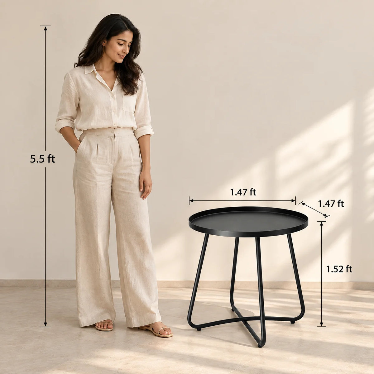 Modern Portable Sofa Side Table | End Table for living room