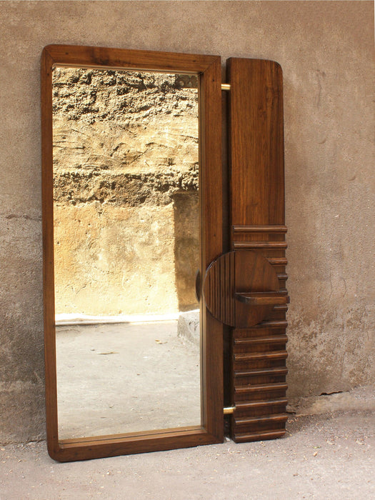 Sammukhin | Brown Teak Wood Wall Mirror