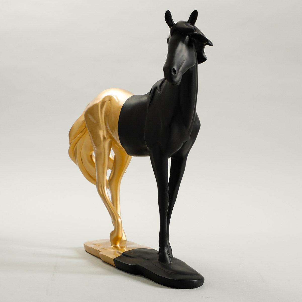 Cavallo Horse Sculpture Black & Gold