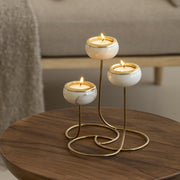 Trilight | Brass And White Marble