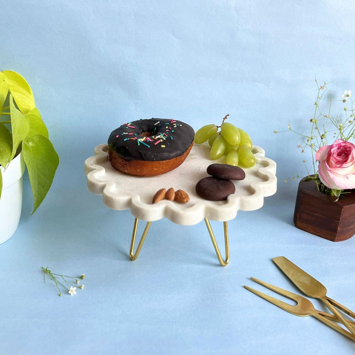 Natural Marble Pastry Stand & Modern Cake Stand for Dining Table