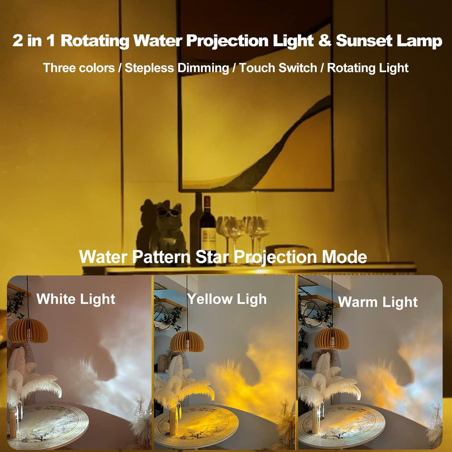 Water Wave LED Rotation Ambient Night Light