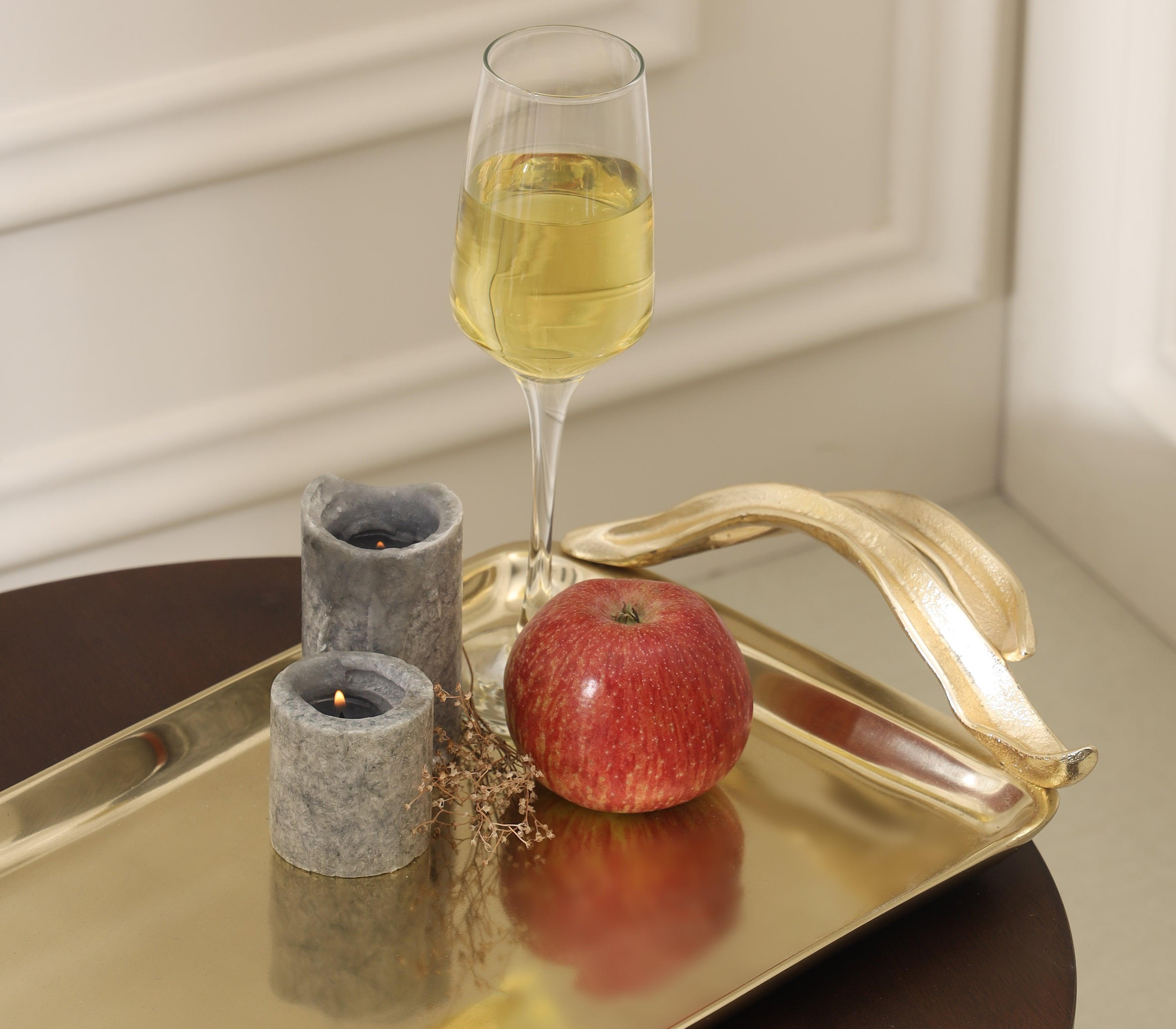 Dracaena Tray | Polished and Matt Gold Finished