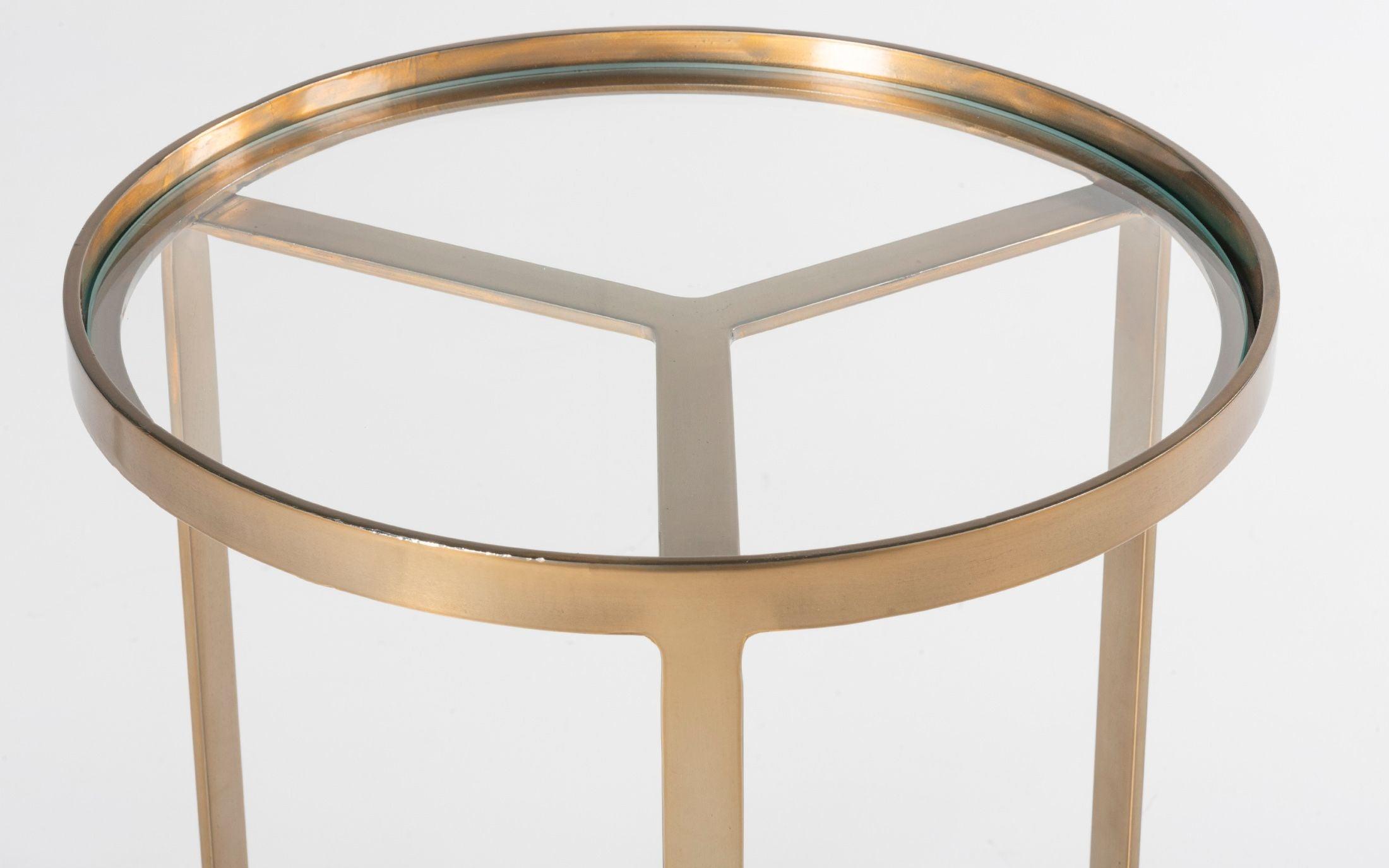 Emperor Gold Side Table | Luxury Glass Top Accent Table for Living Room & Bedroom