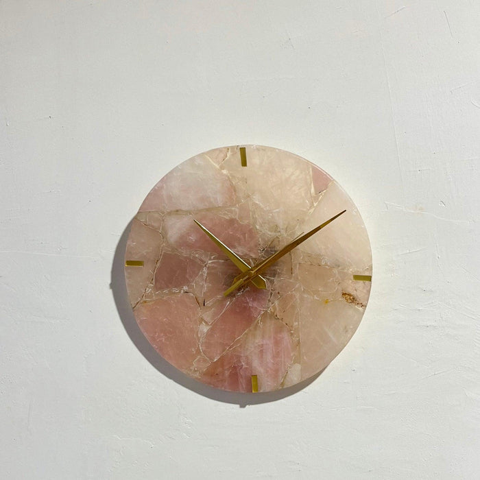 Rose Quartz Round Wall Clock for Home Decor | Modern Clock for Offices