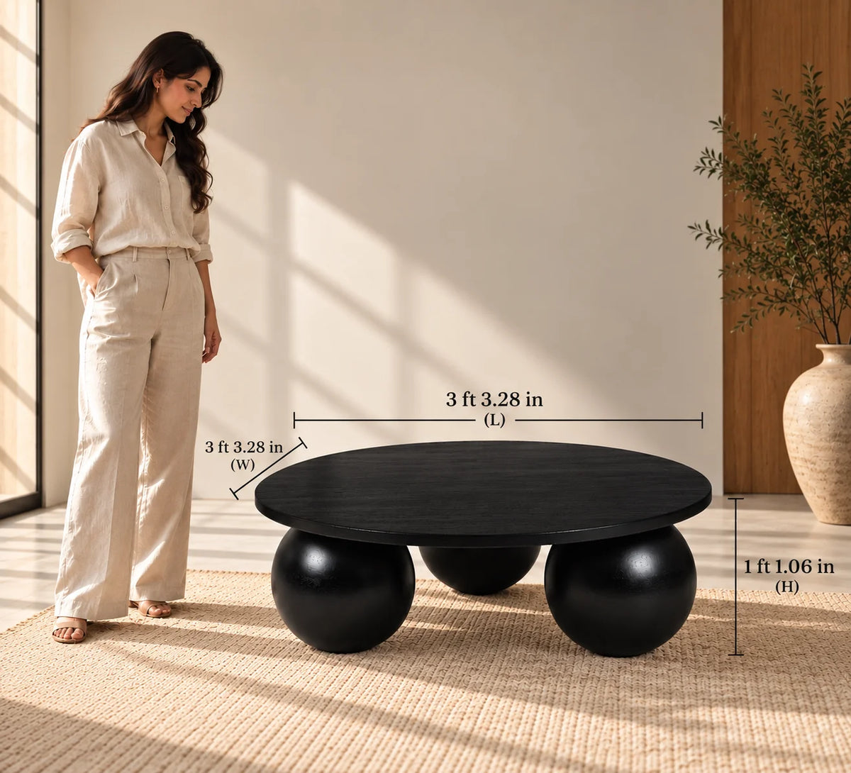 Ala Noir Coffee Table | Mango Wood Tea Table | Wooden Center Table For Living Room