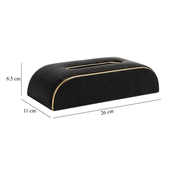 Sleek Slant Leather Napkin Box | Tissue Paper Holder