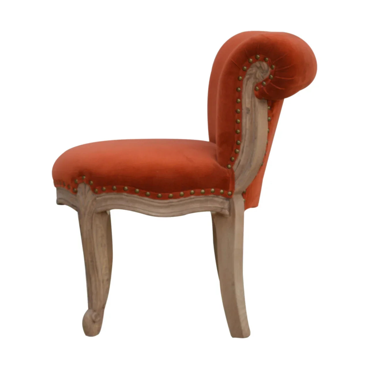 Copy of Velvet Accent Chair | Mango Wood Chair with Studded Design | Accent Chair for Living Room